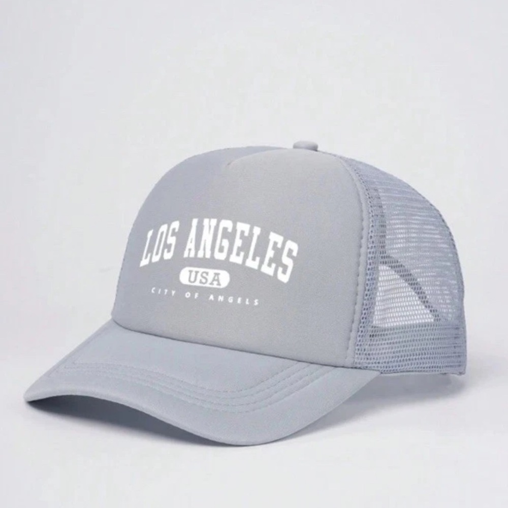 Gray Los Angeles Trucker Cap